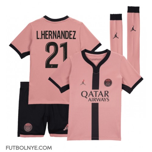 Camiseta Paris Saint-Germain Lucas Hernandez #21 Tercera Equipación para niños 2024-25 manga corta (+ pantalones cortos)